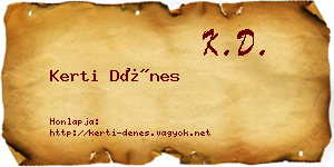 Kerti Dénes névjegykártya