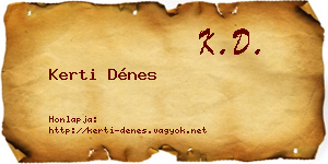 Kerti Dénes névjegykártya